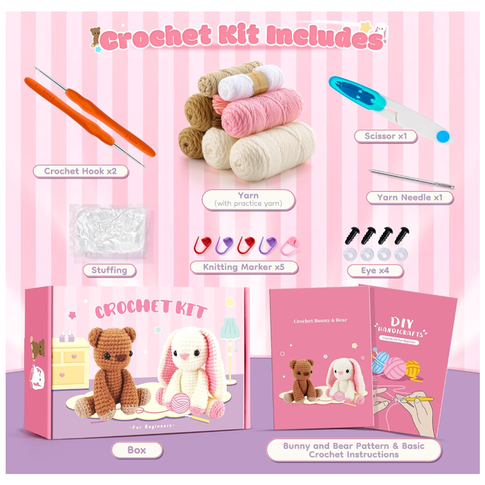 Bunny & Bear Crochet Kit