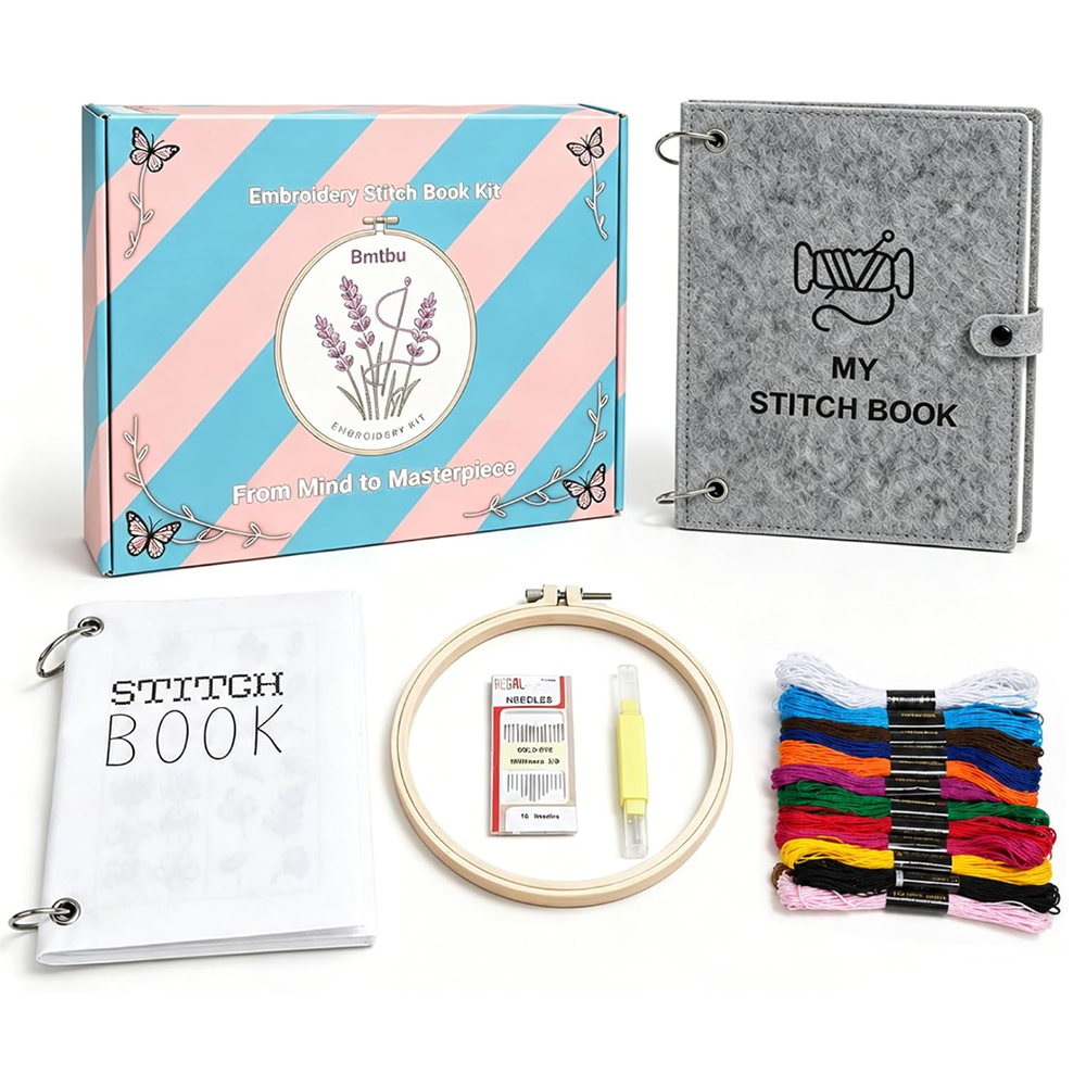 Bmtbu Embroidery Stitch Book Kit