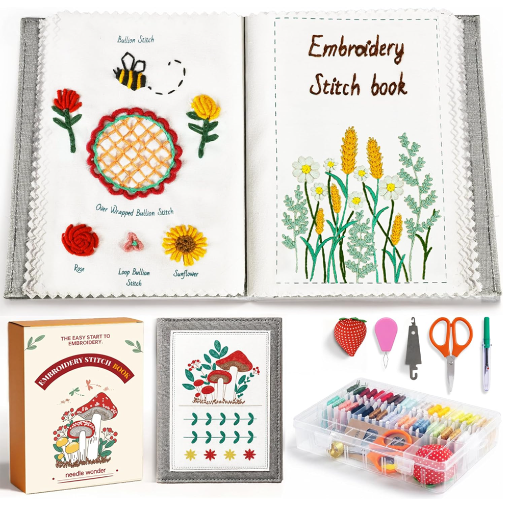 CYANFOUR Embroidery Stitch Book Kit