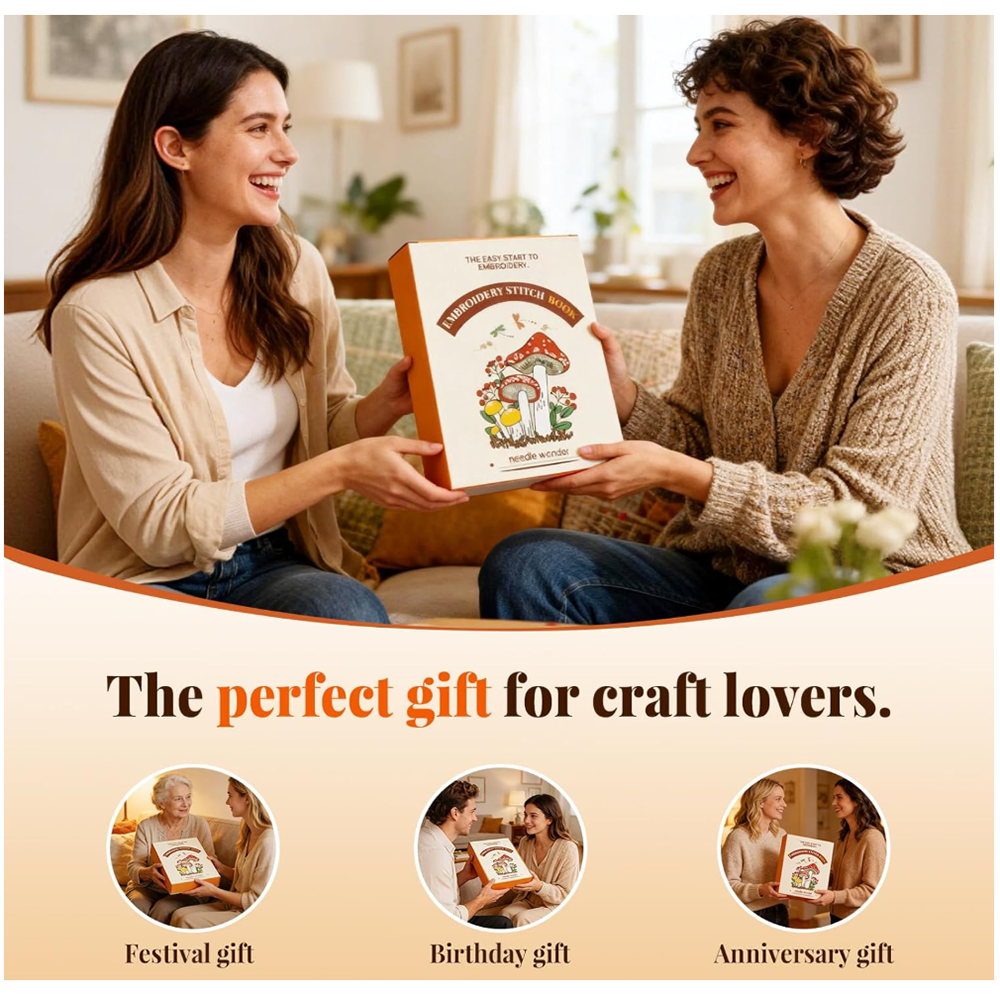 CYANFOUR Embroidery Stitch Book Kit