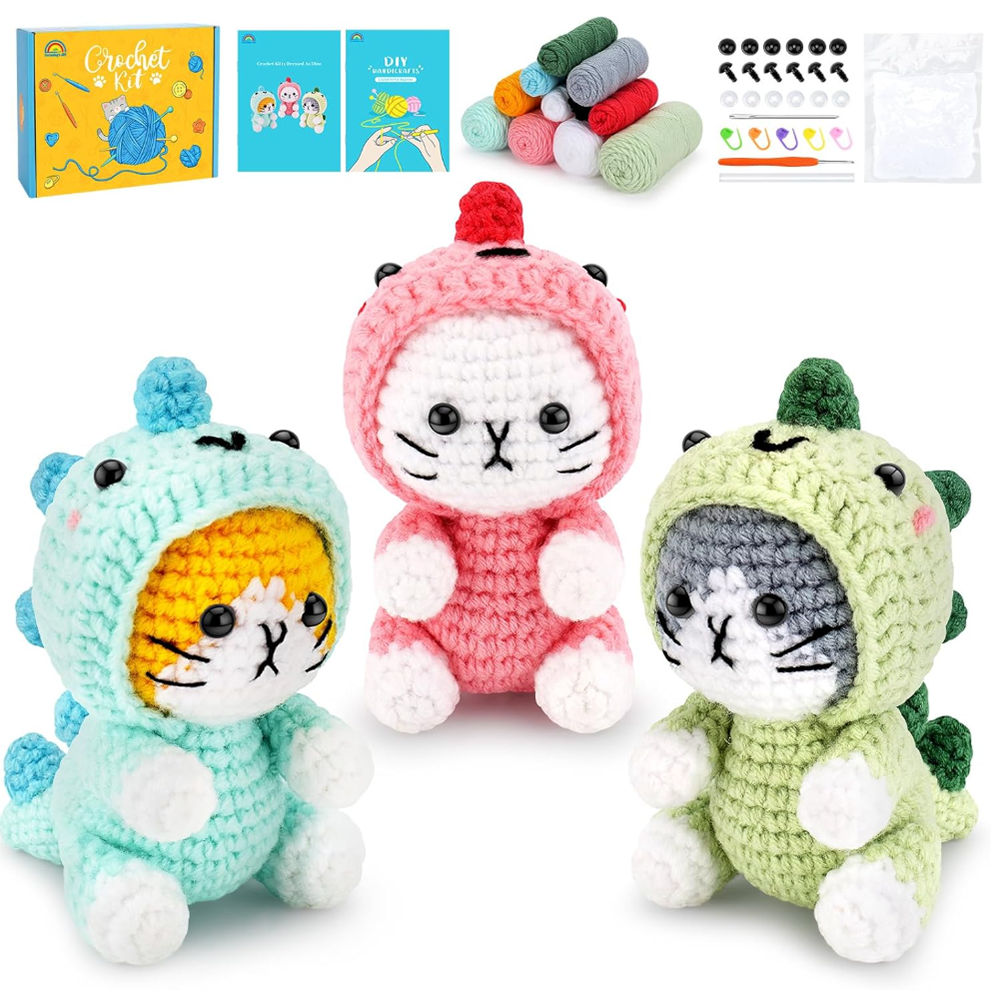 Dinosaur Cat Crochet Kit