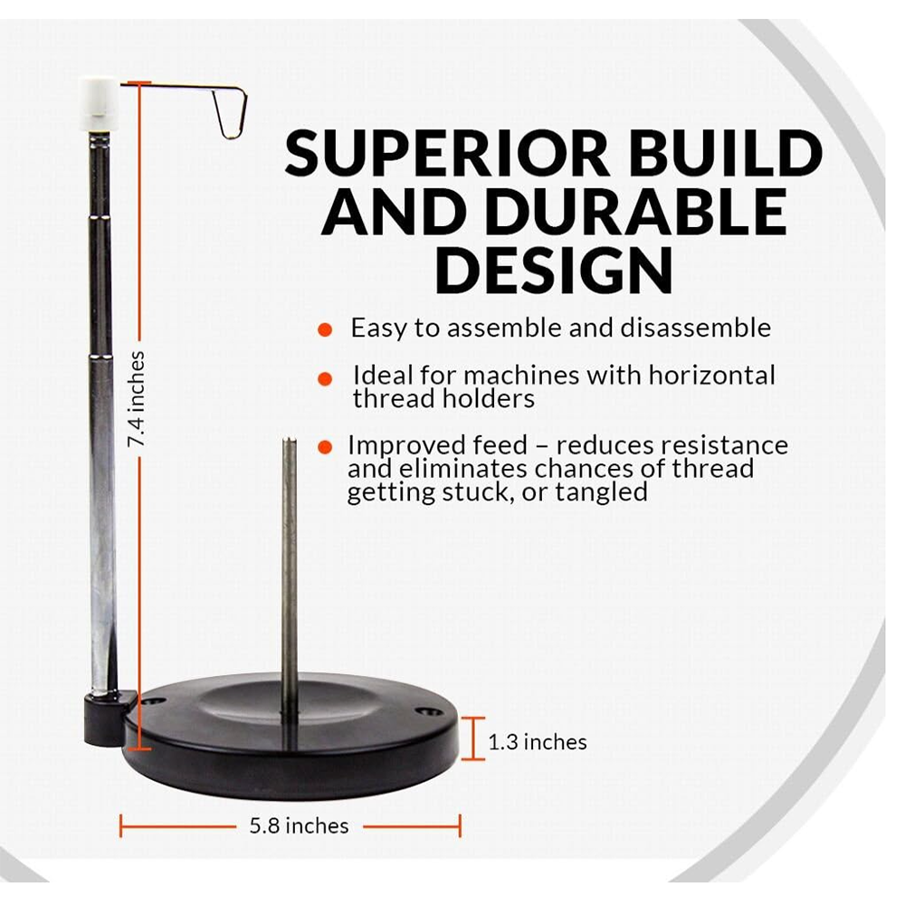 Embroidex adjustable thread spool holder Kuwait
Embroidex spool holder for sewing and embroidery machines
Embroidex thread stand cone spool Kuwait