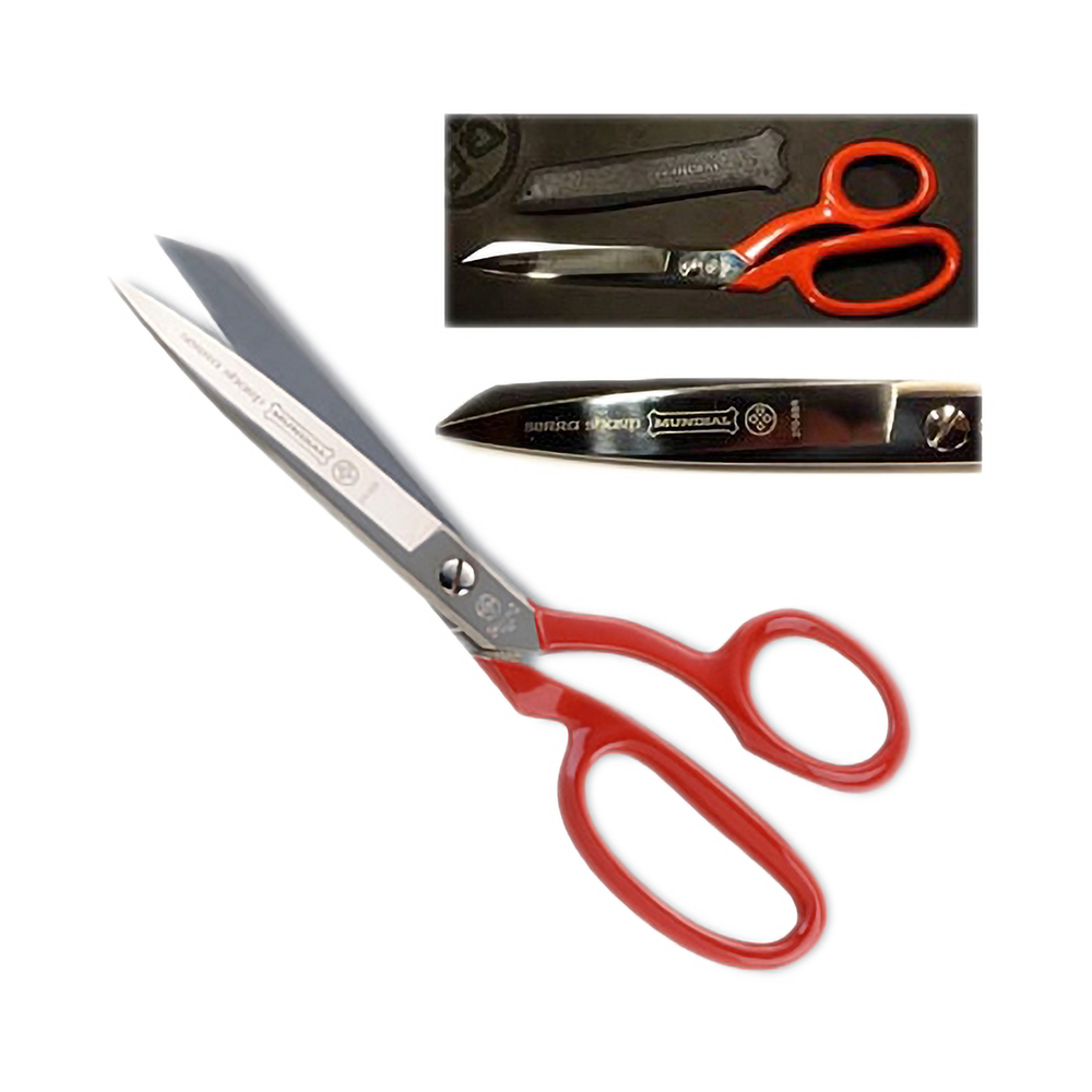 Mundial 270-8SR 8 inch dressmaker shears buy online
Angle/side shot: Mundial scissors price Kuwait industrial serra sharp trimmers
Blade close-up: Mundial fabric scissors serrated blade dressmaker shears
Handle/detail shot: Mundial 8 inch dressmaker shears trimmers handle detail