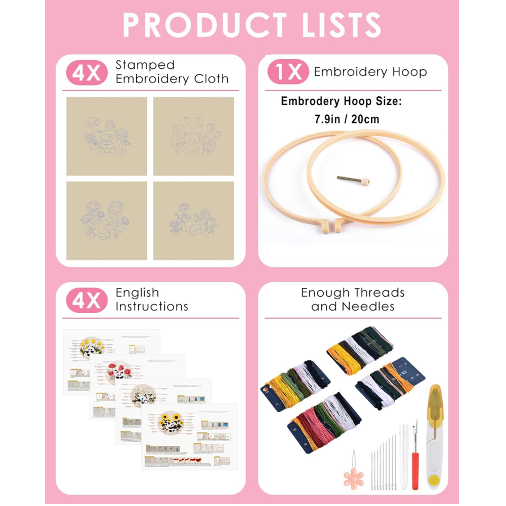 Panda embroidery pattern kit for adults Kuwait
Embroidery starter kit for beginners buy Kuwait