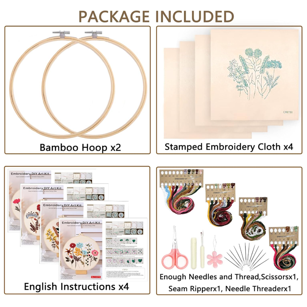 Picoey Flower Embroidery Kit