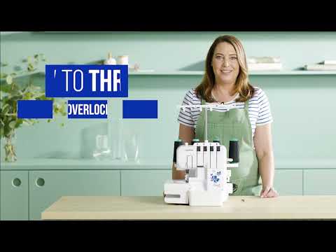 Brother 2504D overlocker threading system close-up
Brother 2504D overlocker free arm sewing surface